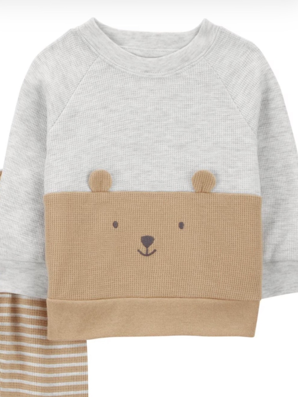 🍓3/$10 Carter's Light Gray and Brown Bear Pullover size 0-3m